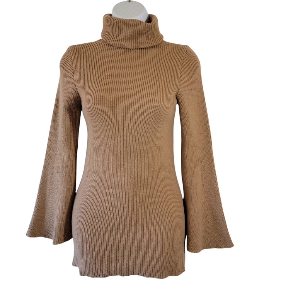 STELLA McCARTNEY Made in Italy Brown Sweater Dress Sz S Cowlneck Quite Luxury